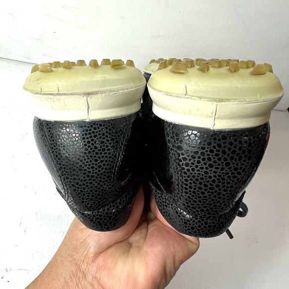 ECCO Shoes Womens Size EU 37 US 6.5 Casual Oxford Lace Up Black Metallic Leather - Picture 8 of 11